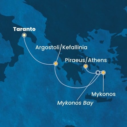 Itálie, Řecko na lodi Costa Fascinosa