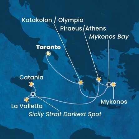 Itálie, Řecko, Malta na lodi Costa Fascinosa