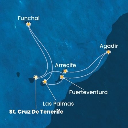 Španělsko, Maroko, Portugalsko z Tenerife na lodi Costa Fortuna