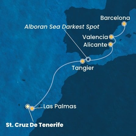 Tenerife, Gran Canaria, Maroko, , Španělsko z Tenerife na lodi Costa Toscana