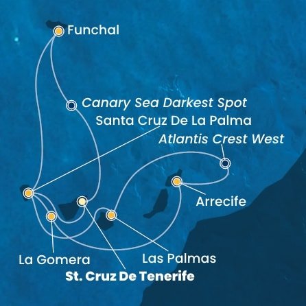 Španělsko, La Gomera, Portugalsko z Tenerife na lodi Costa Fortuna