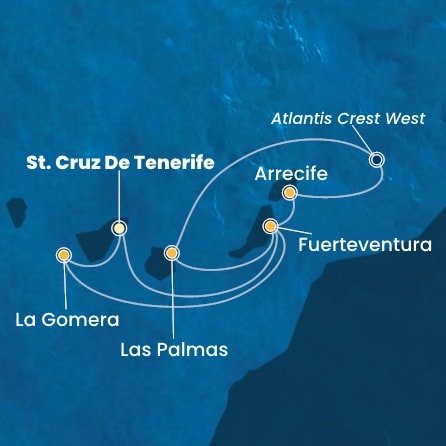 Španělsko, La Gomera z Tenerife na lodi Costa Pacifica