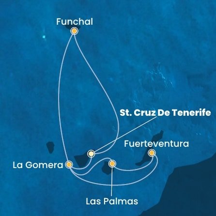 Španělsko, La Gomera, Portugalsko z Tenerife na lodi Costa Pacifica