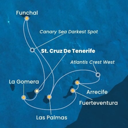 Španělsko, La Gomera, Portugalsko z Tenerife na lodi Costa Pacifica