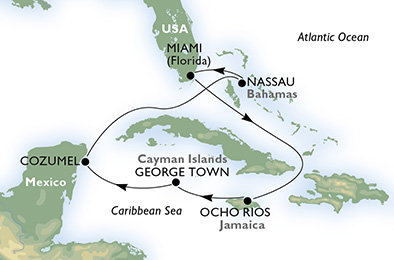 USA, Jamajka, Mexiko, Bahamy z Miami na lodi MSC Divina