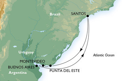 Brazílie, Uruguay, Argentina ze Santosu na lodi MSC Magnifica