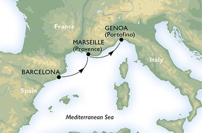 Španělsko, Francie, Itálie z Barcelony na lodi MSC Seaview