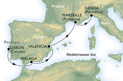 Portugalsko, Španělsko, Francie, Itálie z Lisabonu na lodi MSC Divina