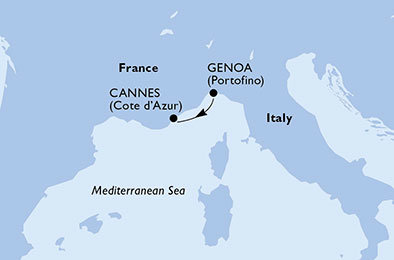 Itálie, Francie z Janova na lodi MSC Fantasia