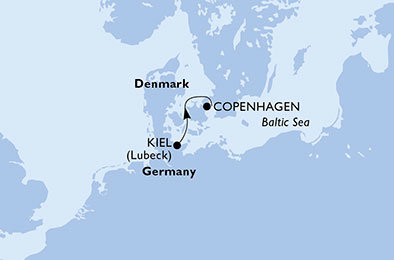 Německo, Dánsko z Kielu na lodi MSC Preziosa