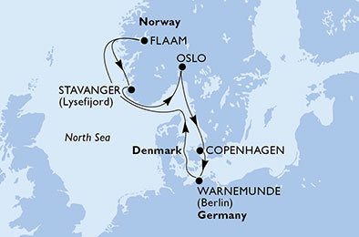 Německo, Norsko, Dánsko z Warnemünde na lodi MSC Orchestra