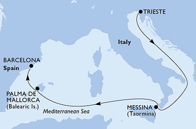 Itálie, Španělsko na lodi MSC Seaside