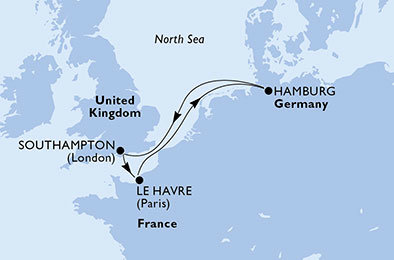 Německo, Francie, Velká Británie ze Southamptonu na lodi MSC Magnifica