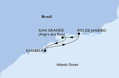 Brazílie z Rio de Janeira na lodi MSC Fantasia