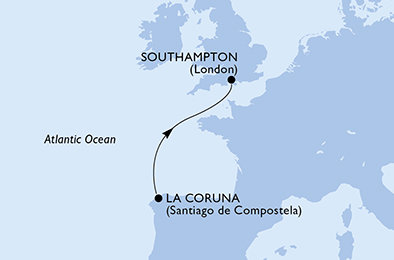 Španělsko, Velká Británie z La Coruna na lodi MSC Magnifica