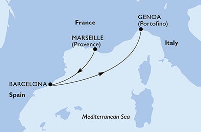 Francie, Španělsko, Itálie z Marseille na lodi MSC Magnifica