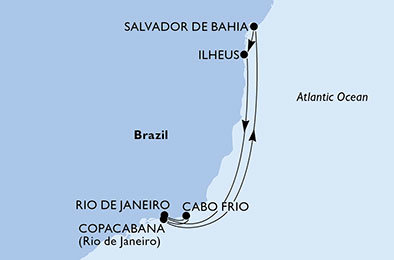 Brazílie z Rio de Janeira na lodi MSC Fantasia