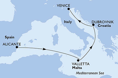 Španělsko, Malta, Chorvatsko, Itálie na lodi MSC Opera