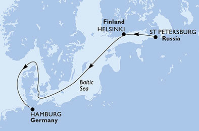 Rusko, Finsko, Německo z Petrohradu na lodi MSC Meraviglia