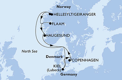 Dánsko, Norsko, Německo z Kodaně na lodi MSC Meraviglia