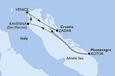 Itálie, Chorvatsko, Černá Hora z Benátek na lodi MSC Opera