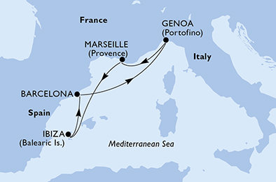 Itálie, Francie, Španělsko z Janova na lodi MSC Orchestra