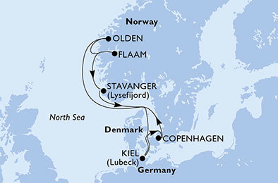Dánsko, Norsko, Německo z Kodaně na lodi MSC Meraviglia