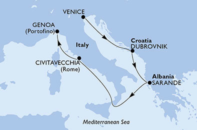 Itálie, Chorvatsko, Albánie z Benátek na lodi MSC Orchestra