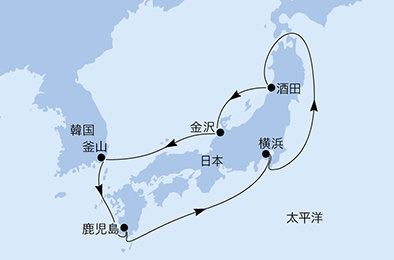 Japonsko, Jižní Korea na lodi MSC Splendida