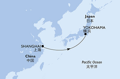 Čína, Japonsko ze Šanghaje na lodi MSC Splendida
