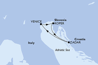 Itálie, Slovinsko, Chorvatsko z Benátek na lodi MSC Orchestra