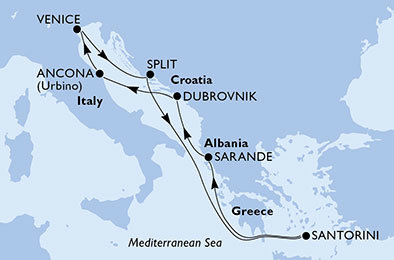 Itálie, Chorvatsko, Řecko, Albánie z Benátek na lodi MSC Sinfonia