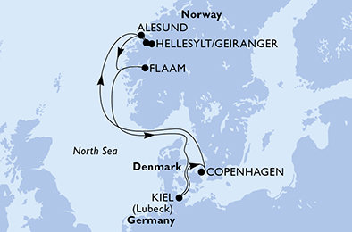 Německo, Dánsko, Norsko z Kodaně na lodi MSC Meraviglia