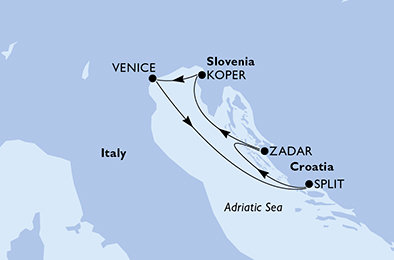 Itálie, Chorvatsko, Slovinsko z Benátek na lodi MSC Lirica