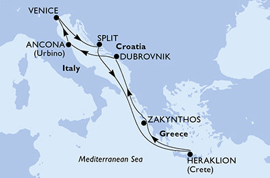 Itálie, Chorvatsko, Řecko z Ancony na lodi MSC Sinfonia