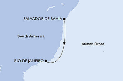 Brazílie ze Salvadoru na lodi MSC Preziosa
