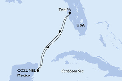 USA, Mexiko z Tampy na lodi MSC Armonia