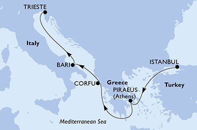 Turecko, Řecko, Itálie z Istanbulu na lodi MSC Fantasia