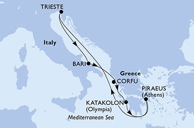 Itálie, Řecko na lodi MSC Magnifica