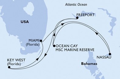 USA, Bahamy z Miami na lodi MSC Armonia