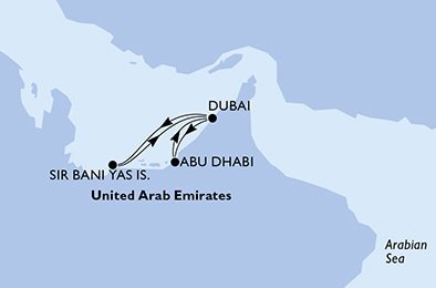 Spojené arabské emiráty z Abu Dhabi na lodi MSC Opera