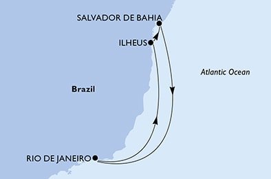 Brazílie z Rio de Janeira na lodi MSC Seaview