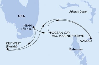 USA, Bahamy z Miami na lodi MSC Magnifica