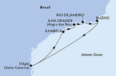 Brazílie na lodi MSC Armonia