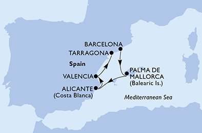Španělsko z Barcelony na lodi MSC Magnifica