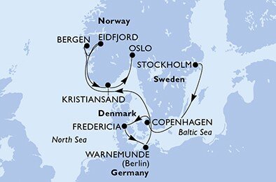 Švédsko, Dánsko, Německo, Norsko ze Stockholmu na lodi MSC Poesia