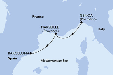 Itálie, Francie, Španělsko z Janova na lodi MSC Magnifica