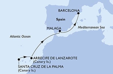 Španělsko z Tenerife na lodi MSC Seaview