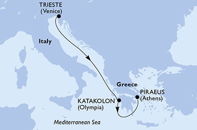 Itálie, Řecko na lodi MSC Splendida
