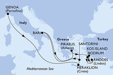 Itálie, Řecko, Turecko z Janova na lodi MSC Opera